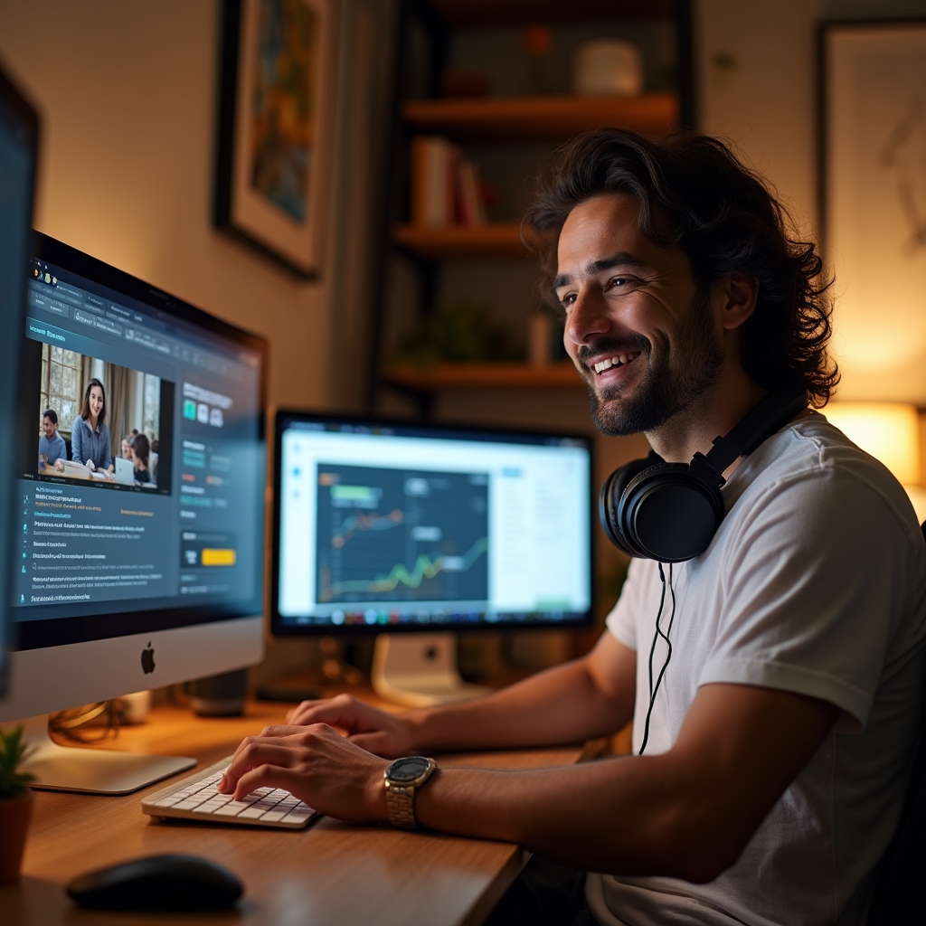 Online tanulási platform képernyőn